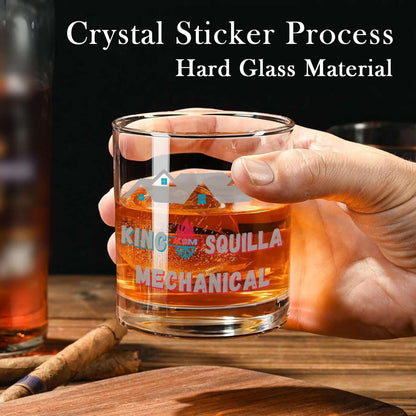 10 oz Whiskey Glass with Crystal Embellishment - King Squilla Mechanical