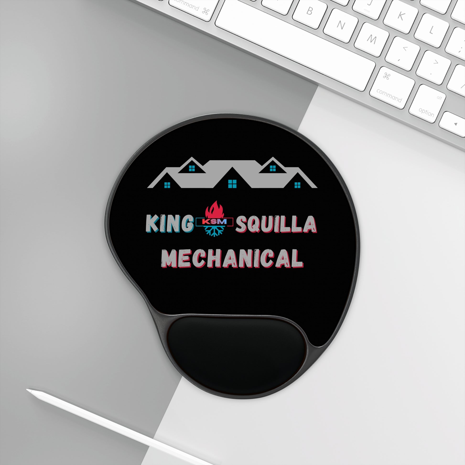 KSM Mouse Pad with Wrist Rest - Office Desk Accessory - King Squilla Mechanical