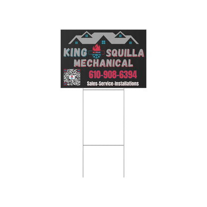 KSM Lawn Sign - Sales, Service & Installation with QR Code - King Squilla Mechanical