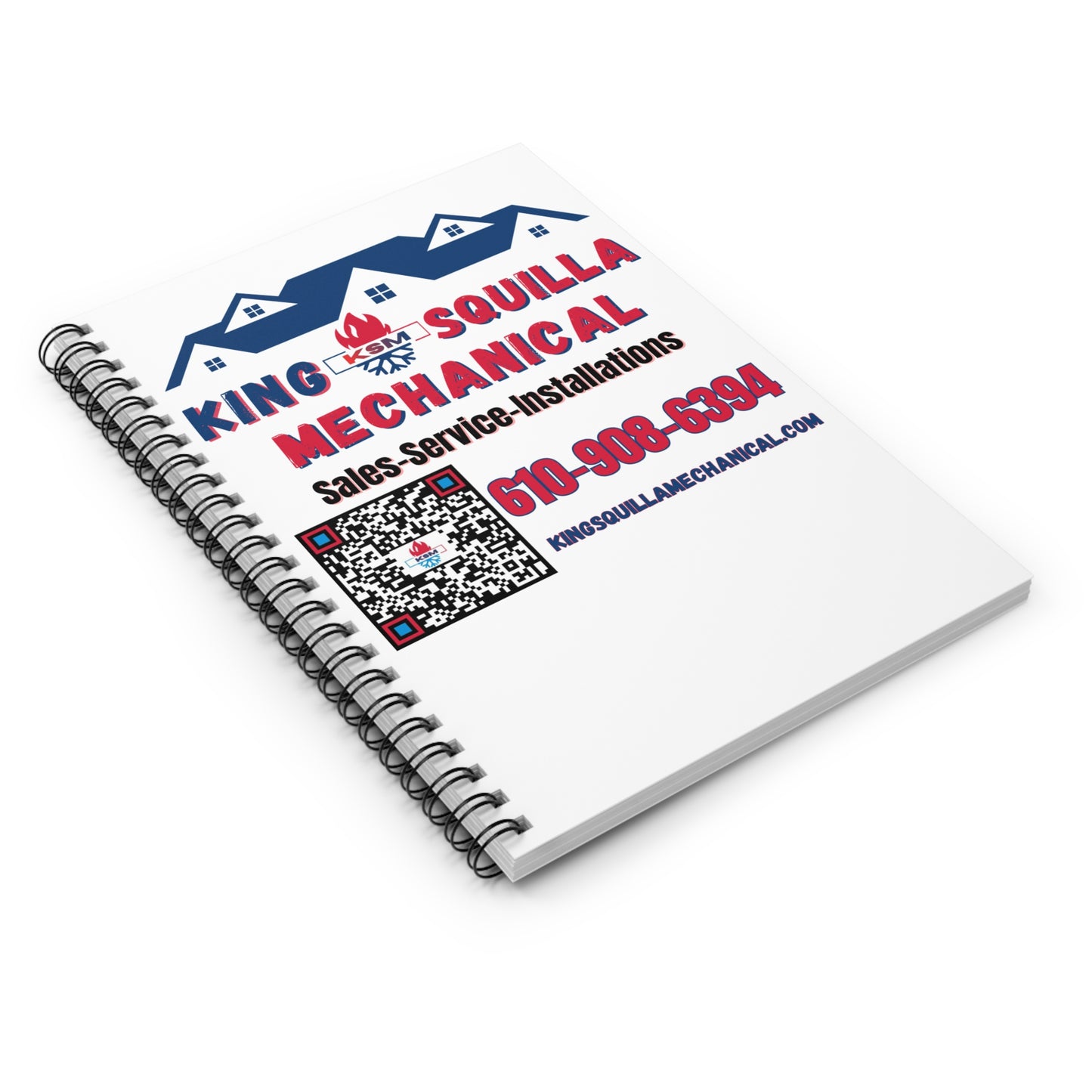 KSM Light Spiral Notebook - HVAC Sales, Service & Installations - King Squilla Mechanical