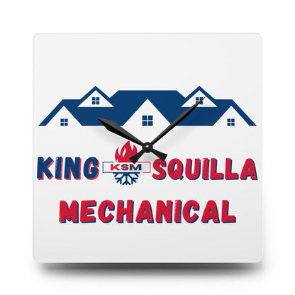 KSM Acrylic Wall Clock — King Squilla Mechanical Light Logo - King Squilla Mechanical