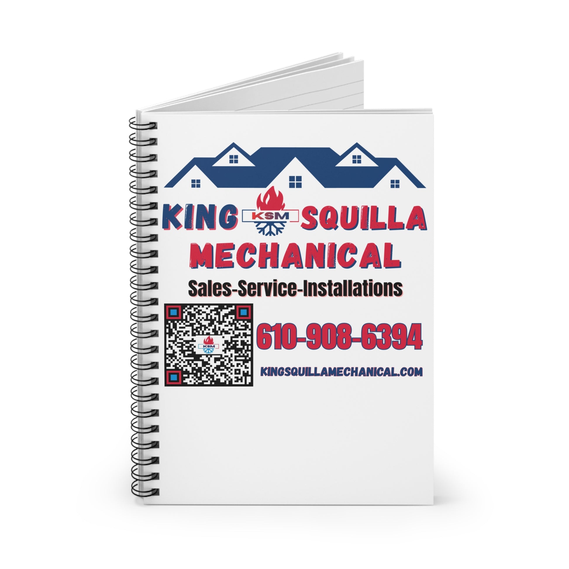 KSM Light Spiral Notebook - HVAC Sales, Service & Installations - King Squilla Mechanical