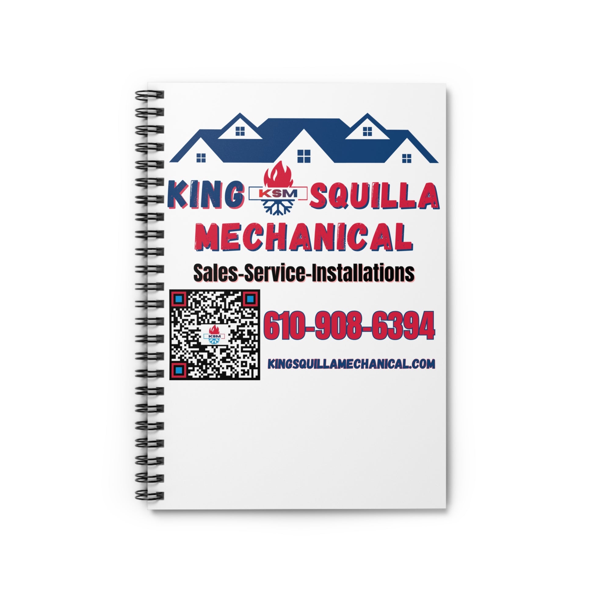 KSM Light Spiral Notebook - HVAC Sales, Service & Installations - King Squilla Mechanical