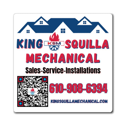 KSM Refrigerator Magnet - Sales & Service with QR Code - King Squilla Mechanical