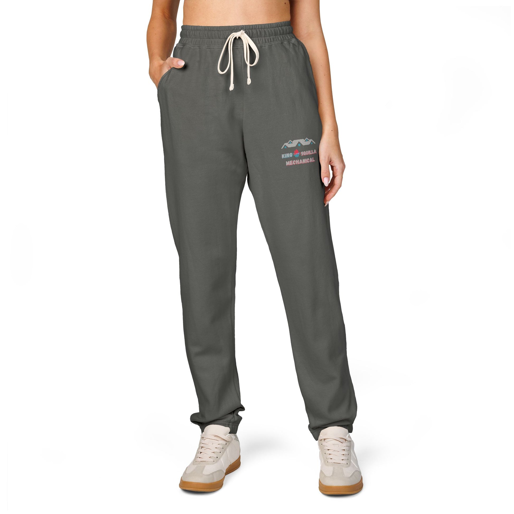 KSM Fleece Sweatpants with Retro Script Logo - King Squilla Mechanical