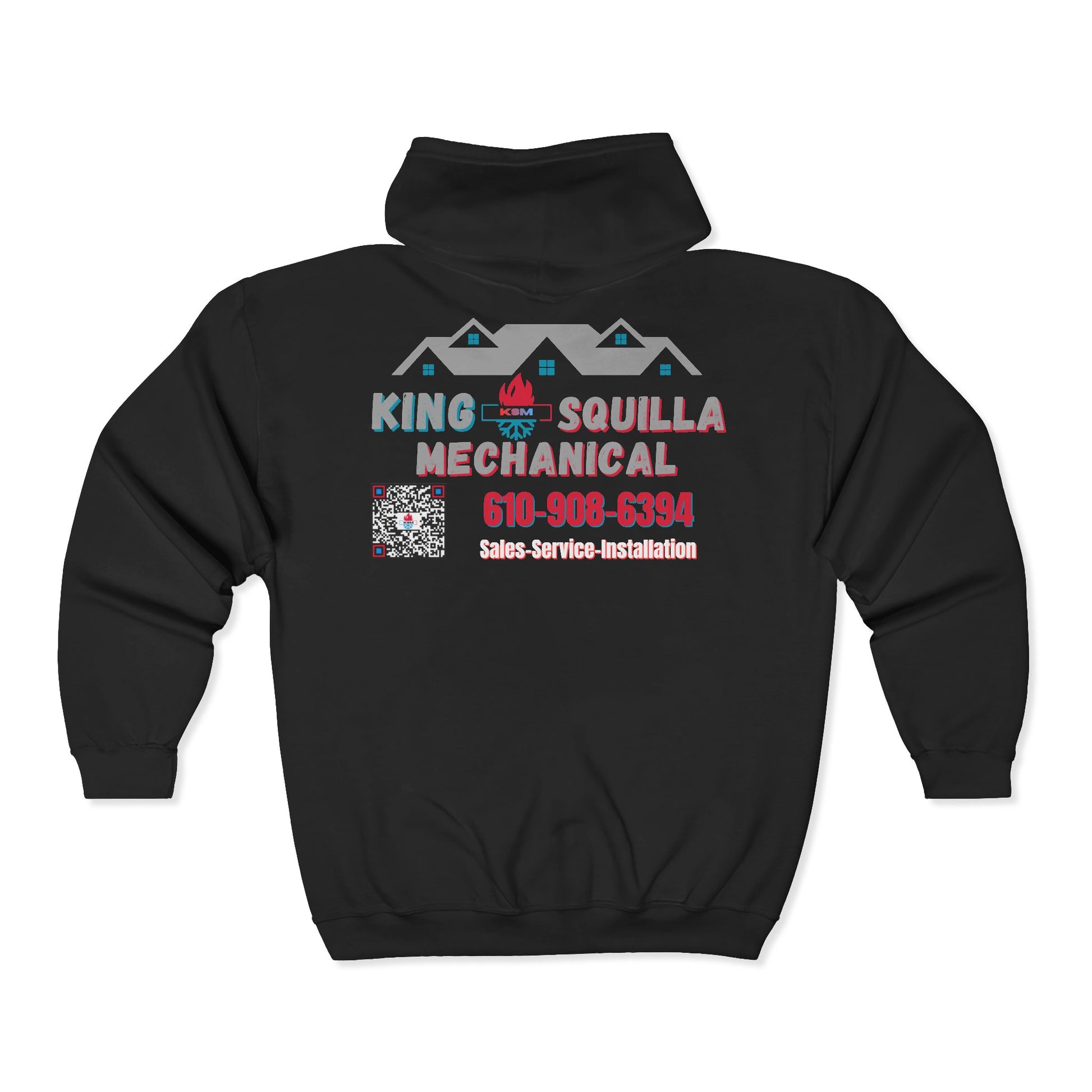 KSM Zip Hoodie — King Squilla Mechanical Logo - King Squilla Mechanical