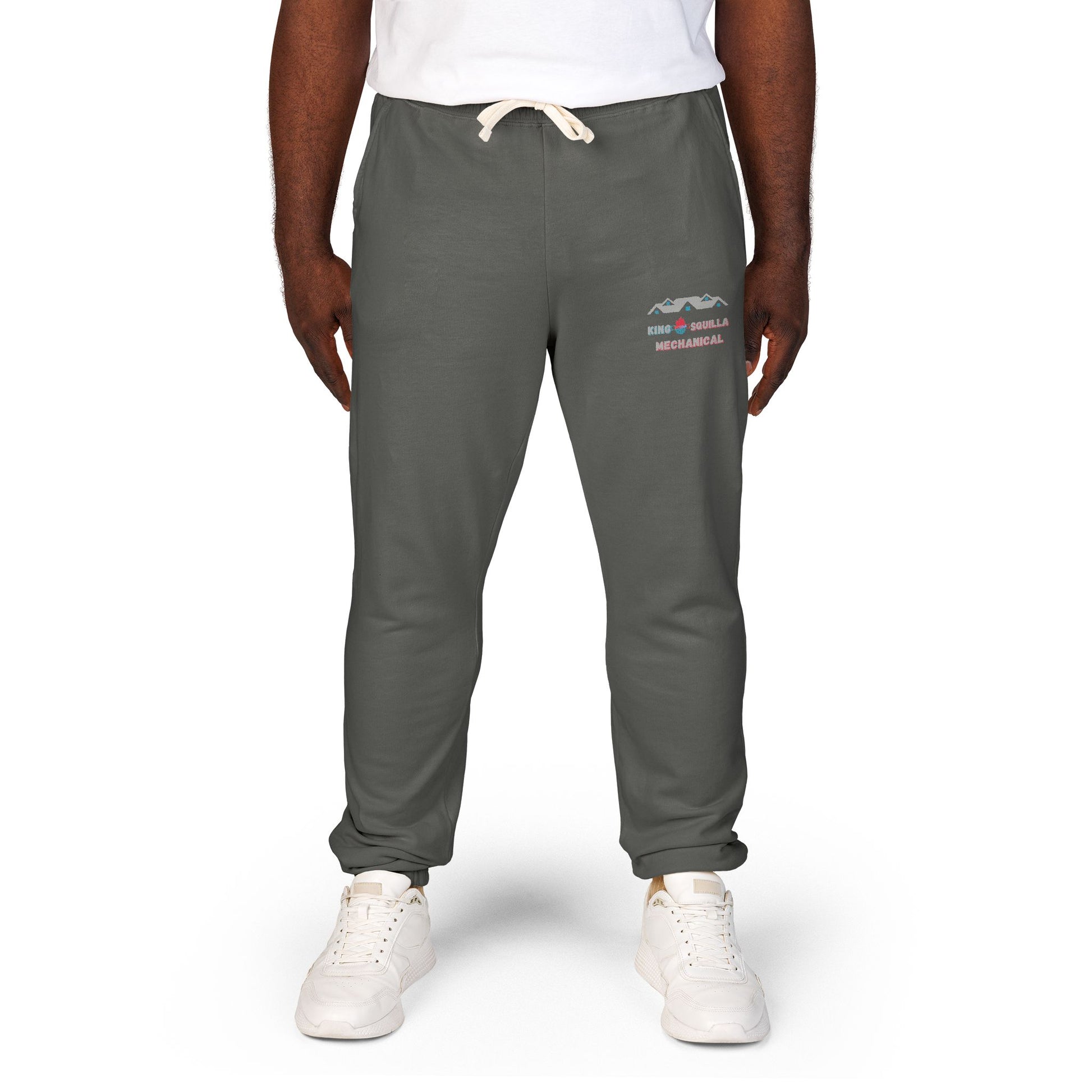 KSM Fleece Sweatpants with Retro Script Logo - King Squilla Mechanical