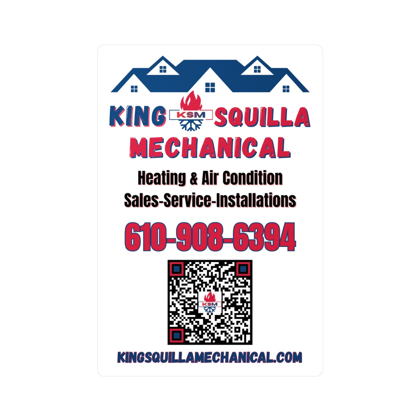 KSM Logo & QR Contact Sticker - King Squilla Mechanical