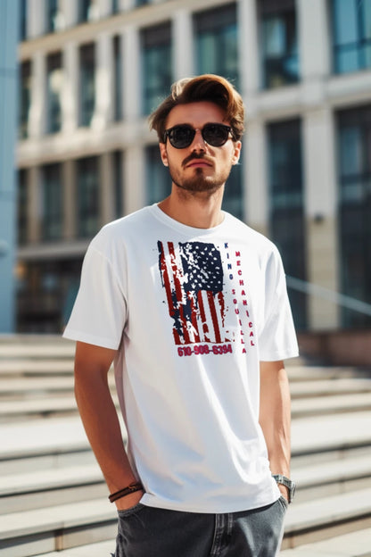 KSM Vertical Color Flag Gildan G200 Adult Ultra Cotton T-Shirt - King Squilla Mechanical