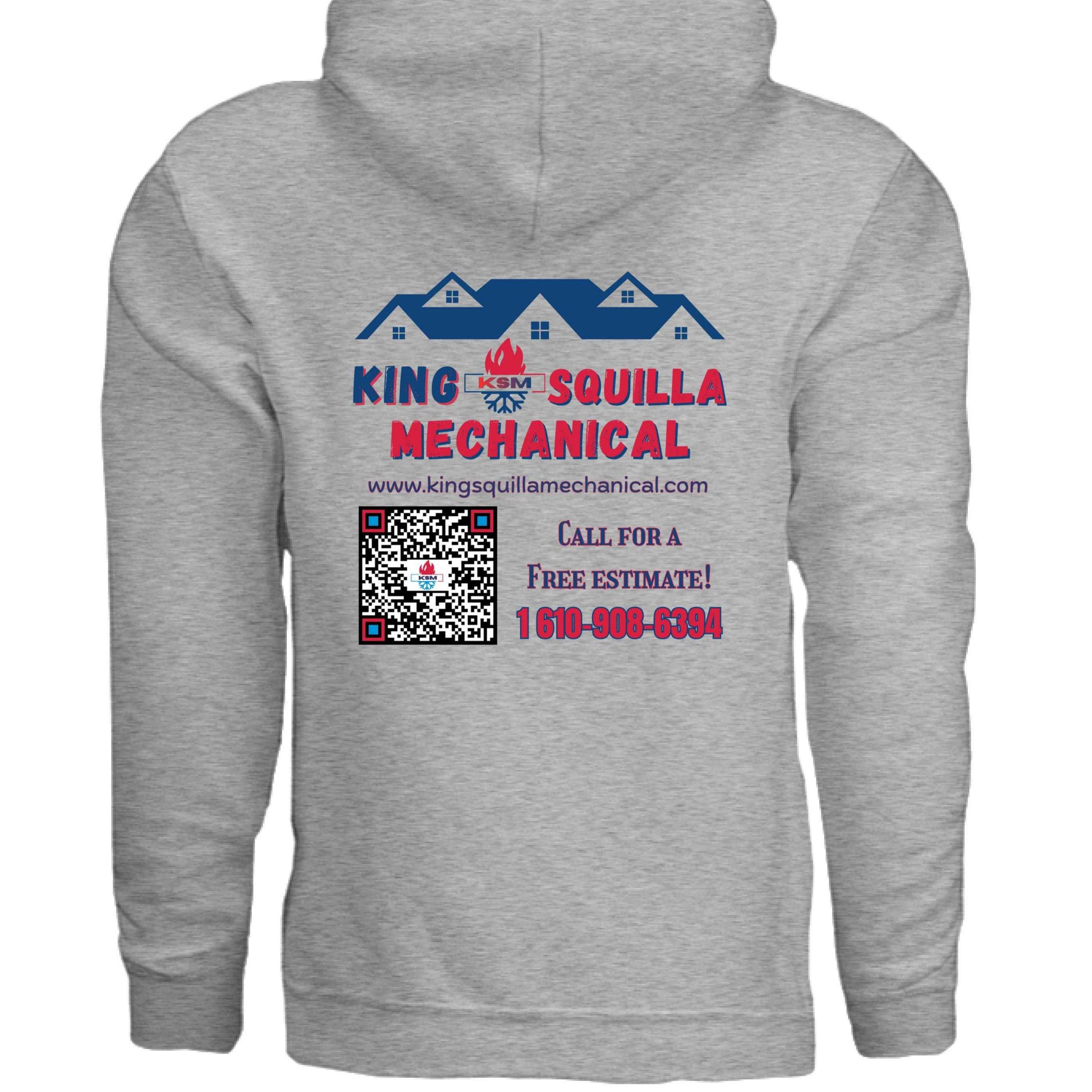 King Squilla Mechanical HVAC Branded Hoodie - Professional Technician Apparel