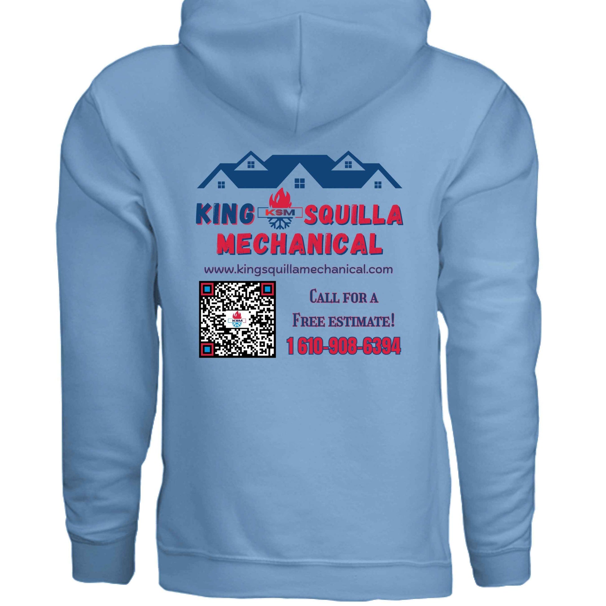 King Squilla Mechanical HVAC Branded Hoodie - Professional Technician Apparel